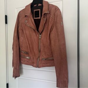 Mauritius Neutral Pink Leather Jacket